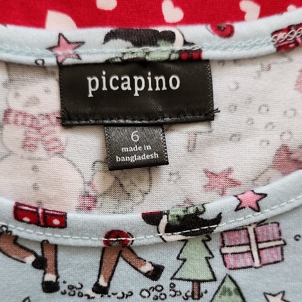 NWT Set of 2 Picapino Baby Girls Holiday Christmas Heart Dresses Size 6 - Picture 2 of 12